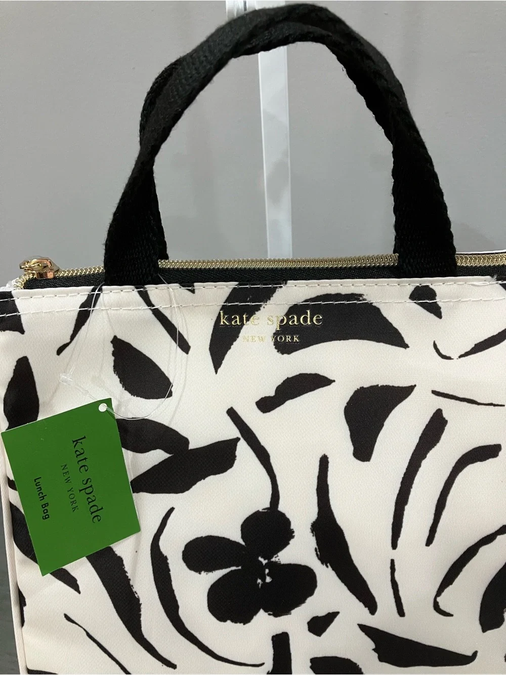 Kate Spade Black and White Abstract Floral Tote